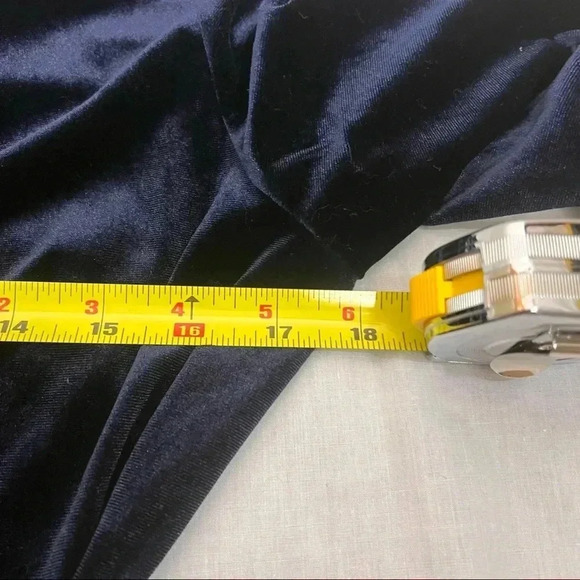 GUBBERRY Womens Velvet Wrap Dress Navy Blues Long Sleeve VNeck Bodycon Ruched M - Picture 12 of 13